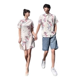 Парная одежда для влюбленных, небольшая дизайнерская летняя одежда, ципао, платье, юбка, китайский стиль, тренд сезона, светлый стиль