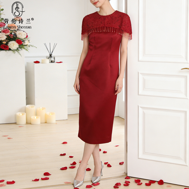 High-End Wedding Banquet Dress for Mother-In-Law, Engagement Toast Dress, Casual Wear for Mom, Stylish Slim-Fit Evening Dress High-End Wedding Banquet Dress for Mother-In-Law, Engagement Toast Dress, Casual Wear for Mom, Stylish Slim-Fit Evening Dress
