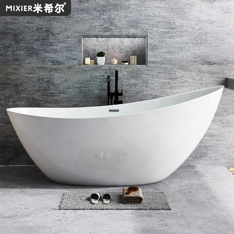 Independent Internet Red Bath household adult acrylic couple bath 1 5-1 8 m hotel large bath