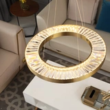 Современная и минималистичная люстра для гостиной, хрустальное дизайнерское кольцо, светильник, легкий роскошный стиль