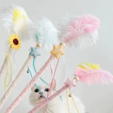 Фея с большим пером, забавная кошачья палка, игрушка для кошек, потребляющая энергию, товары для кошек, устойчивый к укусам пояс для котенка, колокольчик, забавный кот