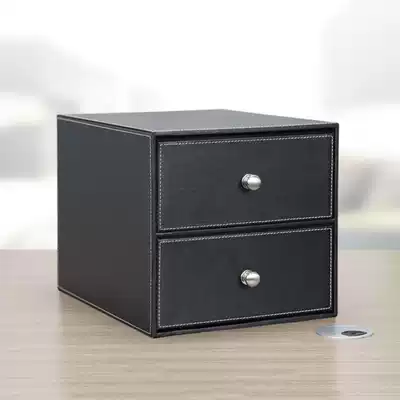 High-grade leather desktop filing cabinet storage box fashion creative with drawer business office supplies second floor data Cabinet