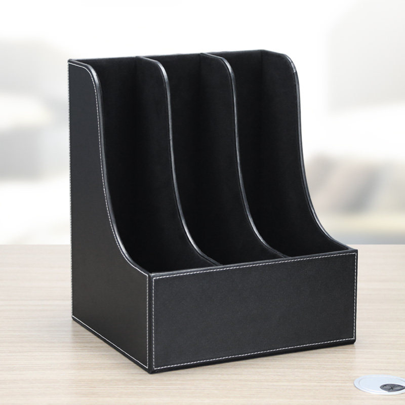 Fashion Arc File Rack Upscale Leather Desktop File Finishing Frame for Creative Business Office Information accommodating seats