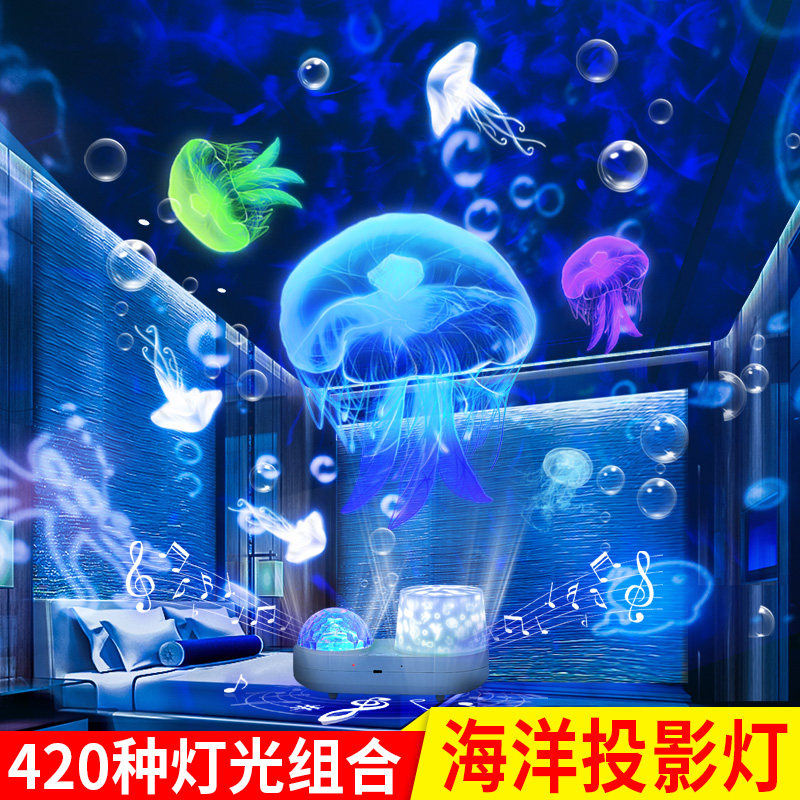 Music Box Birthday Gift Girls Carousel Eight-tone Box Sky City Water Crystal Ball Girls Starry Sky Projection Light