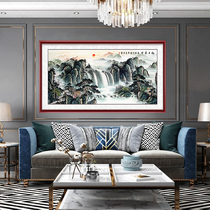 Xu Zhudong Ascending Country Painting Landscape Painting Living Room Office Decoration Hanging Painting with a long history of cross section leaning on the mountain Tugiuza