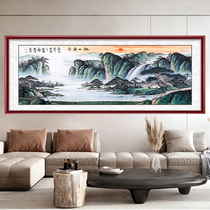 Xuzhong Ascending Country Painting Landscape Painting Living Room Office Decoration Hanging Painting Taishan Cross Section of Eight Fountain-rich scenic Kyuza