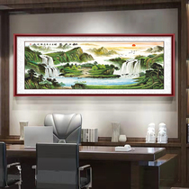 Xu Ges East Rising Country Painting Landscape Painting Living Room Office Decoration Hung Painting Cross Section Rich Scenery Leaning on Mountain Tuyuza