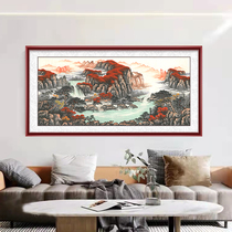 Hongyun as head country painting landscape painting Living room Western Wall Office Decoration hanging painting Taishan Mountain by Mountain Map scenic Kyuza