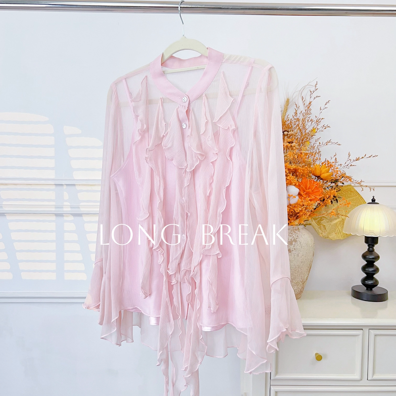 2026 Spring New Silk Shirt Pink