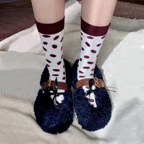 Korean Version Fried Fire Teddy Woolen Shoes Shop Owner Self-Leaving Flat Cotton Shoes Look Good Again 100 lap 