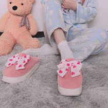 Net Red Grass recommended Andromeda Wind looks 2021 new butterfly knot thick underwool Baotou Half slipper