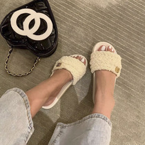 Womens shoes small fragrant wind slippers with good and good looks and small crowdsourced flat-flat sandals