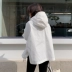 Hàn Quốc Dongdaemun Mua sắm cho phụ nữ mùa thu 2021 Áo khoác gió nữ có mũ trùm đầu màu trắng mới - Trench Coat