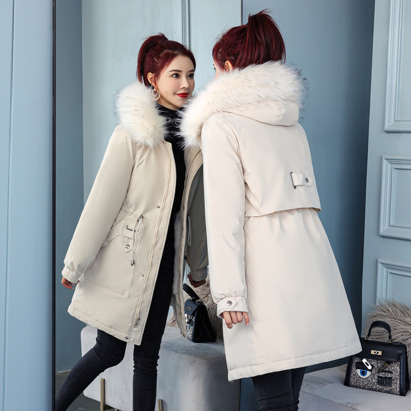 Medium and long version of down cotton coat cotton clothing women's Korean version loose winter coat winter Parker clothing 2020 new thickened