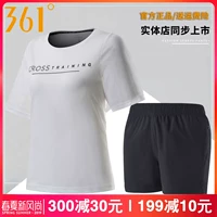Bộ đồ thể thao 361 độ nữ mùa hè 2019 thể thao thể thao phần mỏng nhanh khô quần short tay ngắn hai mảnh giản dị - Thể thao sau bộ quần áo 