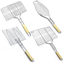 Barbecue Mesh Clip long Handle Multipurt grilled fish Clips Grilled Meats Pat iron Gnet Sub-clamp Grate Tool Accessories