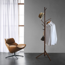 North American Black Walnuts Solid Wood Clothing Hat Rack Bedroom Floor Clothes Pole Nordic Minima Light Lavish Hanging Clothes Hanger Hanging Bag Rack