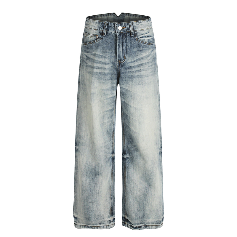 【Foygob】American Retro Washed Distressed Jeans for Men and Women, Loose Straight Wide-Leg Casual Pants Z022 【Foygob】American Retro Washed Distressed Jeans for Men and Women, Loose Straight Wide-Leg Casual Pants Z022