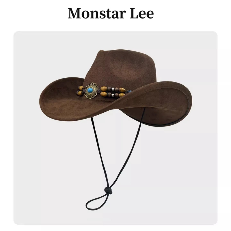 Monstar Lee Japanese Designer Collaboration Vintage Western Cowboy Hat Sunshade Sun Protection Wide Brim Knight Hat Monstar Lee Japanese Designer Collaboration Vintage Western Cowboy Hat Sunshade Sun Protection Wide Brim Knight Hat