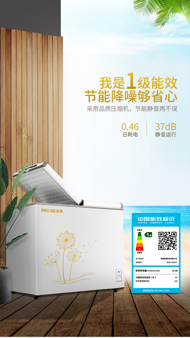 Meiling 220 lít cửa đôi nhiệt độ tủ đông thương mại hộ gia đình tủ lạnh chuyển đổi tủ lạnh BCD-220AT - Tủ đông tủ đựng kem