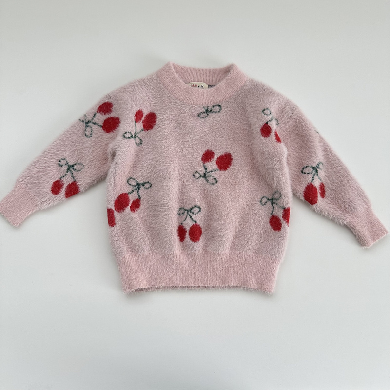 Pink Cherry Children's Knitted Sweater