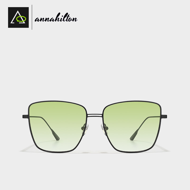 Annahilton Hilton Large Frame Colored Sunglasses Anti-UV Men and Women's Tide Slim Faces