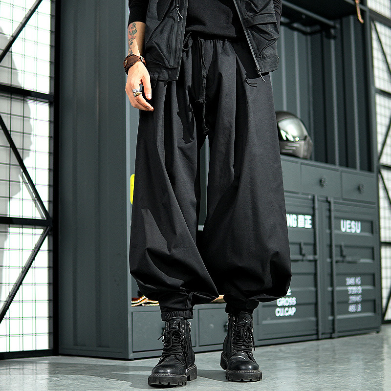 Japanese-Style Dark Fashion Oversized Wide-Leg Jogger Pants for Men, Loose Hip-Hop Sports Personality Casual Harem Pants Japanese-Style Dark Fashion Oversized Wide-Leg Jogger Pants for Men, Loose Hip-Hop Sports Personality Casual Harem Pants