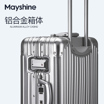 Meixuan fingerprint luggage aluminum frame male 20 inch travel strong and durable thickened 24 female silent travel trolley case