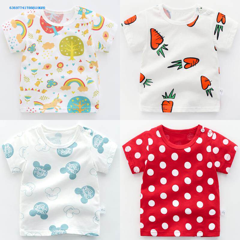 Baby half-sleeved female 0-1-2 years old 3 baby clothes 5 summer clothes 6 eight 7 months 8 summer 9 girls T-shirt vest new