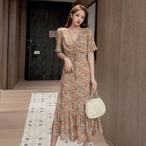 Ya Ya Feng skirt ins Super fairy Platycodon grandiflorum French niche first love Mori long skirt gentle style dress female summer