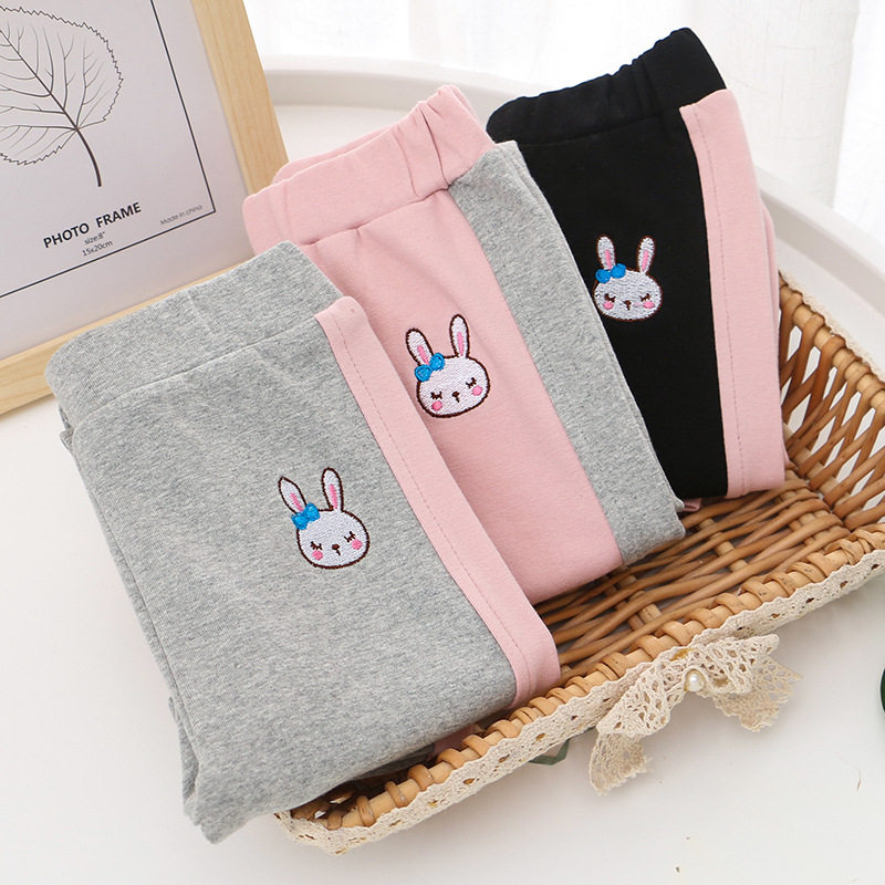 Girl Inside Hitch Pants Spring Autumn Outwear Pure Cotton Children Pants Fall Thin foreign pie Long pants Spring and fall in the thick of the body