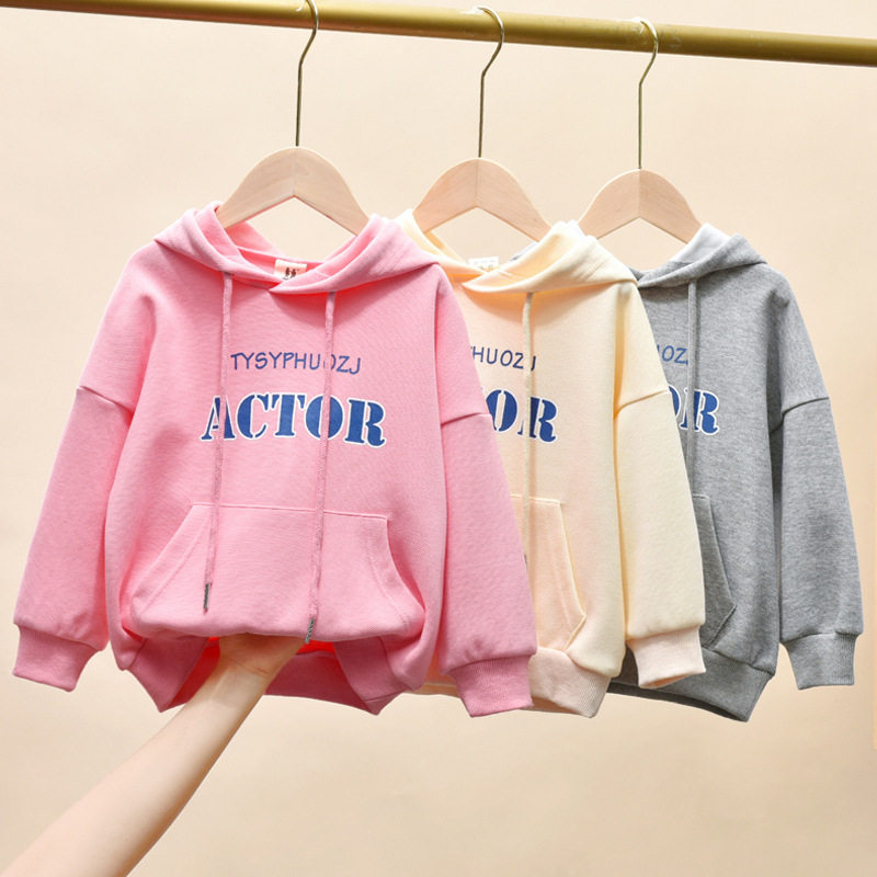 Girls autumn sweater 2021 new Korean version of the Western style children's hooded sweatshirt jacket