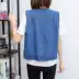 Mùa hè mới Hàn Quốc V-cổ denim vest nữ vest mùa xuân và mùa thu mỏng kích thước lớn giản dị áo vest ngắn phù hợp với vest - Áo vest