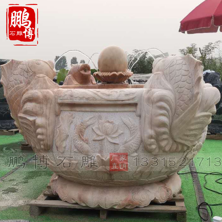 Stone carved fish tank bluestone antique stone tank flower pot outdoor fish tank villa courtyard garden stone trough decoration decoration
