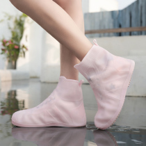 Rain shoes womens fashion models wear waterproof non-slip Japanese water boots rain boots rubber shoes middle tube adult womens water shoes