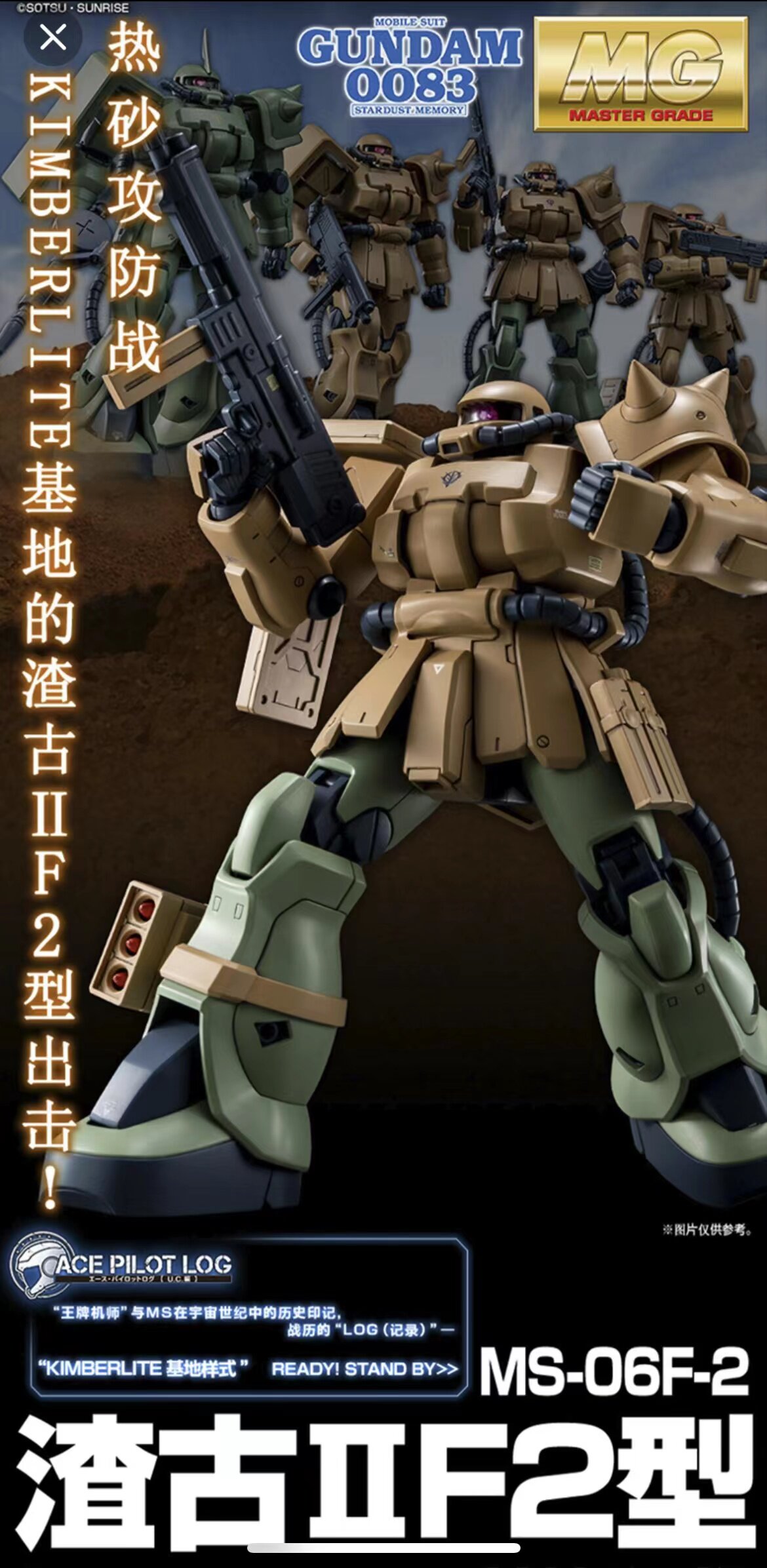 万代 PB限定 MG 1/100 MS-06F2 扎古F2型 金巴莱德矿山式样补件_高达模型专区_淘宝游戏网