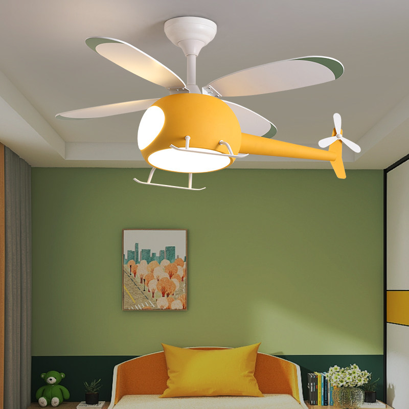 CHILDREN ROOM CEILING FAN LIGHT BEDROOM BOY ROOM CREATIVE FAN CHANDELIA CARTOON AIRCRAFT ELECTRIC FAN LAMP INTEGRATED FAN LIGHT-Taobao
