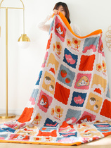 Pure cotton gauze towel quilt Pastoral wind towel blanket Office lunch break double air conditioning blanket Summer cool quilt sofa blanket