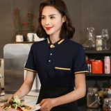 Летняя футболка с коротким рукавом для работы, чай с молоком, униформа, делается под заказ