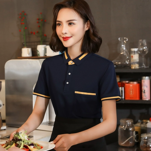 Летняя футболка с коротким рукавом для работы, чай с молоком, униформа, делается под заказ