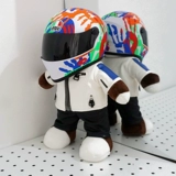 Плюшевый шлем, кукла, белый рюкзак, подвеска, с медвежатами