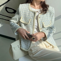 Famous Yuanyuan Small Fragrant Wind Coarse Flowers Coats Women Autumn Winter 2021 New Small Sub-Thickening Method Superior Sense Short