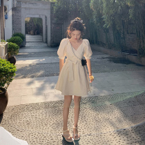 Small Sub Tea Hysteria First Love Tandem Dress Woman Summer 2022 New Bubble Sleeves Senior Sensational Herbenwind Little Black Dress