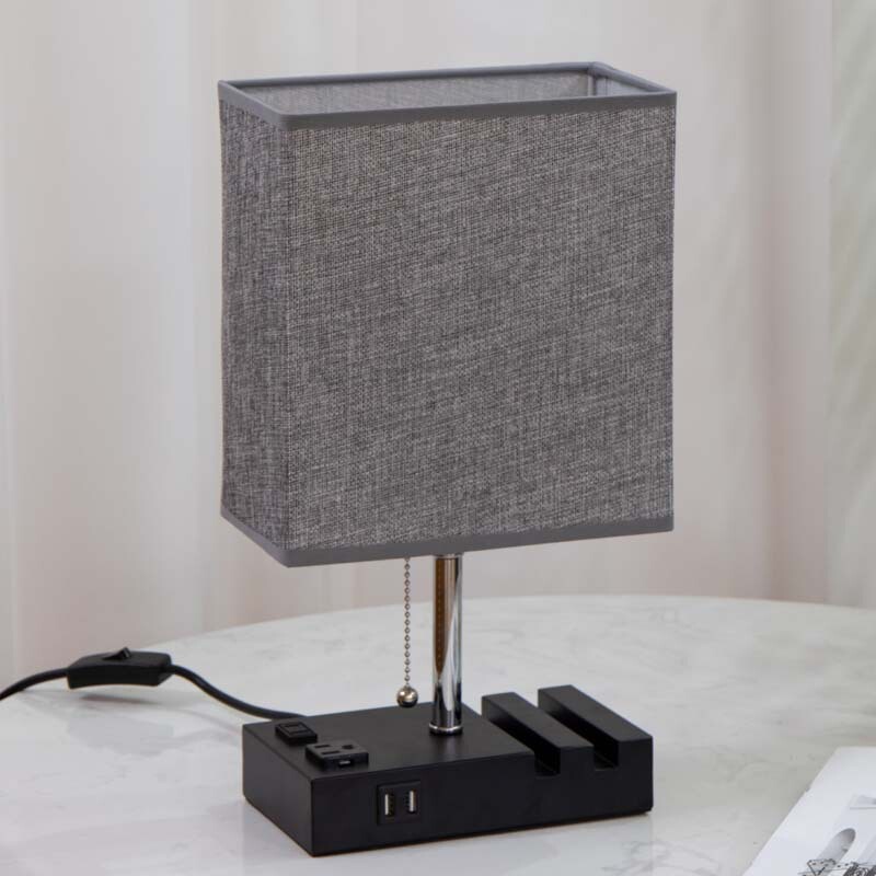 Amazon's Popular USB Fabric Table Lamp, Mobile Phone Holder, Table Lamp, Study Room, Living Room, Bedroom, Bedside Table Decoration Table Lamp