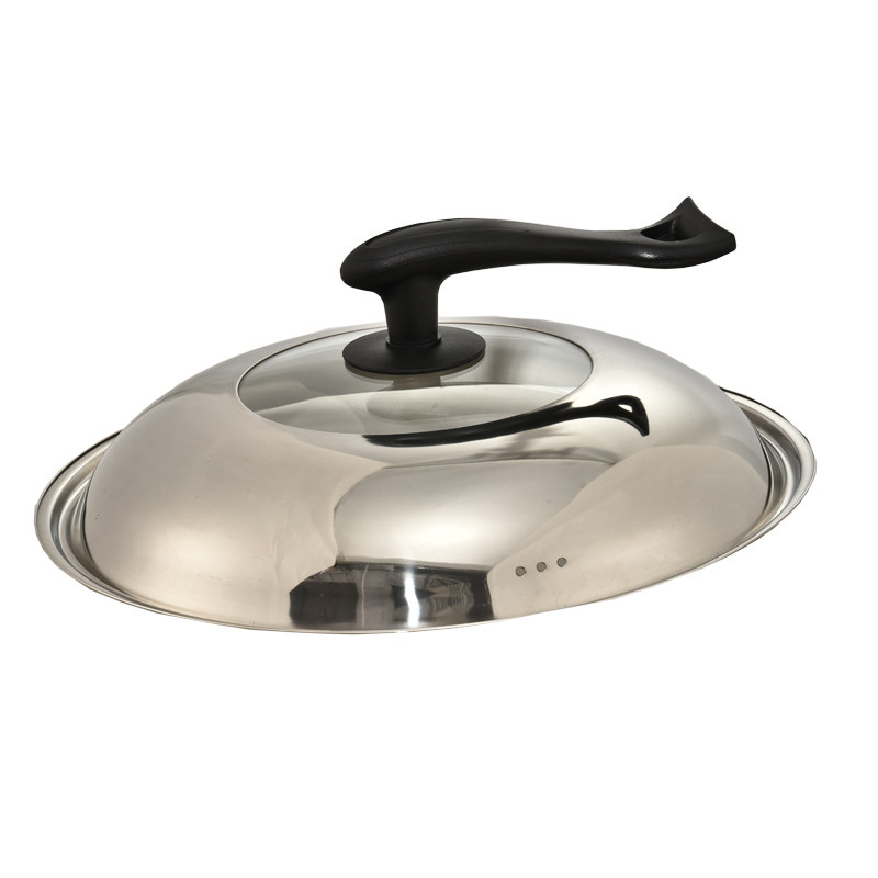 Vertical large stainless steel cooker lid is common 32 34 36 40 42 44 household fried pot lid