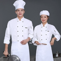 Белый лонгслив, фартук, берет, увеличенная толщина