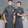 Polyester-Cotton cao cấp lưới thoáng khí áo liền quần đầu bếp ngắn tay nam mùa hè nhà hàng khách sạn nhà bếp phục vụ quần áo đầu bếp màu trắng tinh khiết đồng phục nấu ăn áo bếp nữ
