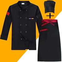 Черный лонгслив, фартук, увеличенная толщина