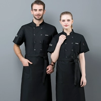 Черный фартук, короткий рукав