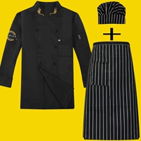 Длинные рукава [черные] + черно -белая половина тела + черно -белая шляпа шеф -повара